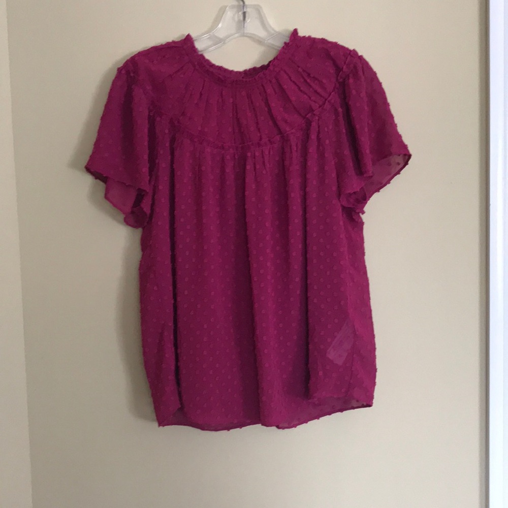 J Crew Gathered Bib Top In Drapey Swiss Dot